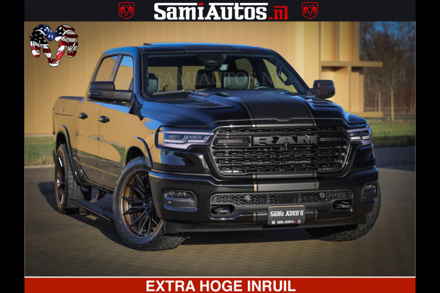 Dodge Ram 1500 Limited Night H.O 540HP 706Nm | Massage + Full Option | De Meest Luxe en Volle Pick-Up in zijn Klasse | Comfortabele Dubbele Cabine met Royale 5 Zitplaatsen | BPM vrij | Nu Leverbaar uit Voorraad | Voorraad Nr 2353 - 5412