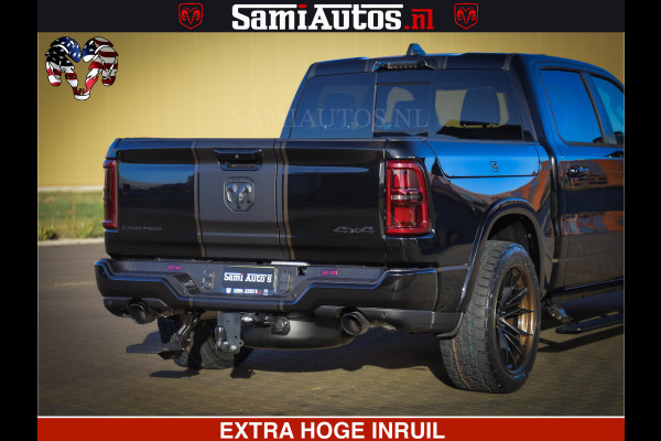Dodge Ram 1500 Limited Night H.O 540HP 706Nm | Massage + Full Option | De Meest Luxe en Volle Pick-Up in zijn Klasse | Comfortabele Dubbele Cabine met Royale 5 Zitplaatsen | BPM vrij | Nu Leverbaar uit Voorraad | Voorraad Nr 2353 - 5412