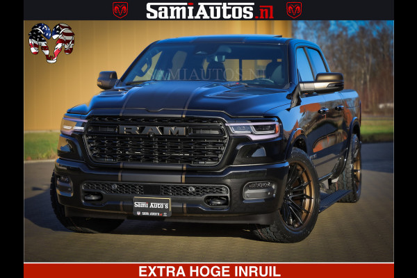 Dodge Ram 1500 Limited Night H.O 540HP 706Nm | Massage + Full Option | De Meest Luxe en Volle Pick-Up in zijn Klasse | Comfortabele Dubbele Cabine met Royale 5 Zitplaatsen | BPM vrij | Nu Leverbaar uit Voorraad | Voorraad Nr 2353 - 5412
