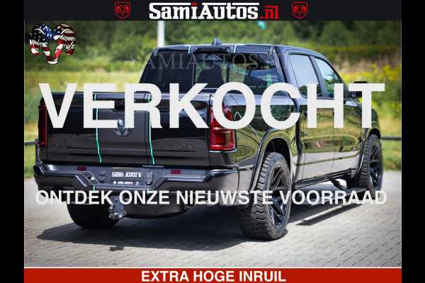 Dodge Ram 1500 Limited Night High Output 540HP 706Nm | Massage + Full Option | De Meest Luxe en Volle Pick-Up in zijn Klasse | Comfortabele Dubbele Cabine met Royale 5 Zitplaatsen | BPM vrij | Nu Leverbaar uit Voorraad | Voorraad Nr 2350 - 5181