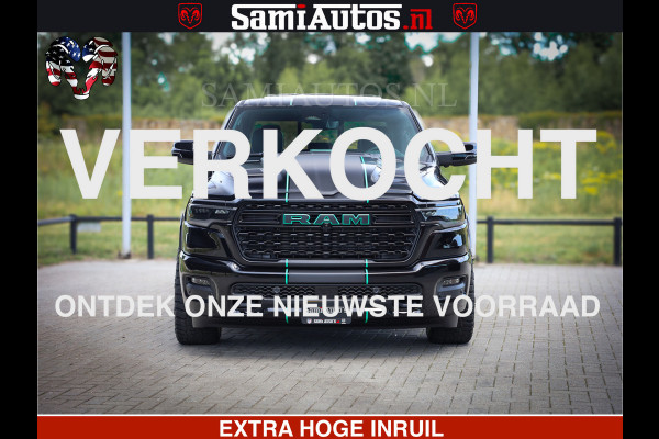 Dodge Ram 1500 Limited Night High Output 540HP 706Nm | Massage + Full Option | De Meest Luxe en Volle Pick-Up in zijn Klasse | Comfortabele Dubbele Cabine met Royale 5 Zitplaatsen | BPM vrij | Nu Leverbaar uit Voorraad | Voorraad Nr 2350 - 5181