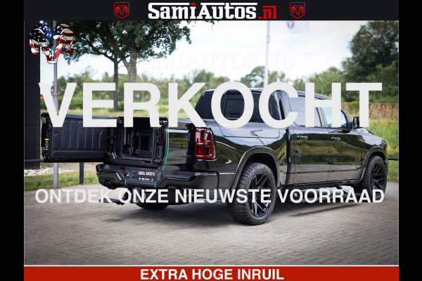 Dodge Ram 1500 Limited Night High Output 540HP 706Nm | Massage + Full Option | De Meest Luxe en Volle Pick-Up in zijn Klasse | Comfortabele Dubbele Cabine met Royale 5 Zitplaatsen | BPM vrij | Nu Leverbaar uit Voorraad | Voorraad Nr 2350 - 5181