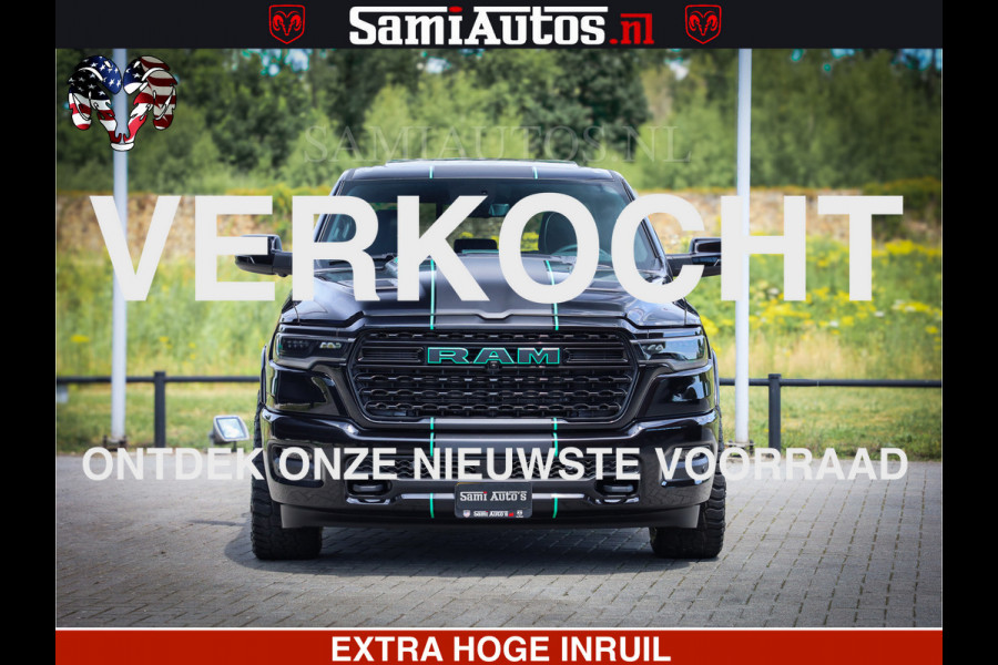 Dodge Ram 1500 Limited Night High Output 540HP 706Nm | Massage + Full Option | De Meest Luxe en Volle Pick-Up in zijn Klasse | Comfortabele Dubbele Cabine met Royale 5 Zitplaatsen | BPM vrij | Nu Leverbaar uit Voorraad | Voorraad Nr 2350 - 5181