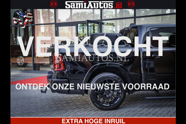 Dodge Ram 1500 Limited Night High Output 540HP 706Nm | Massage + Full Option | De Meest Luxe en Volle Pick-Up in zijn Klasse | Comfortabele Dubbele Cabine met Royale 5 Zitplaatsen | BPM vrij | Nu Leverbaar uit Voorraad | Voorraad Nr 2350 - 5181