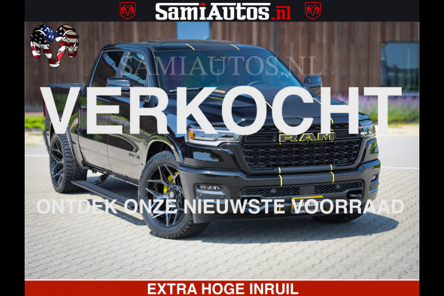 Dodge Ram 1500 Limited Night High Output 540HP 706Nm | Massage + Full Option | De Meest Luxe en Volle Pick-Up in zijn Klasse | Comfortabele Dubbele Cabine met Royale 5 Zitplaatsen | BPM vrij | Nu Leverbaar uit Voorraad | Voorraad Nr 2327 - 5407