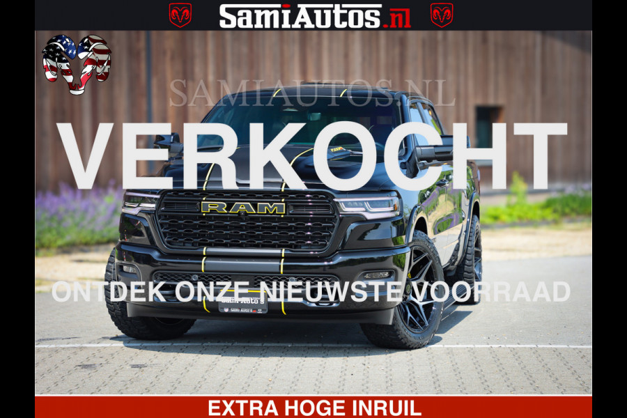 Dodge Ram 1500 Limited Night High Output 540HP 706Nm | Massage + Full Option | De Meest Luxe en Volle Pick-Up in zijn Klasse | Comfortabele Dubbele Cabine met Royale 5 Zitplaatsen | BPM vrij | Nu Leverbaar uit Voorraad | Voorraad Nr 2327 - 5407