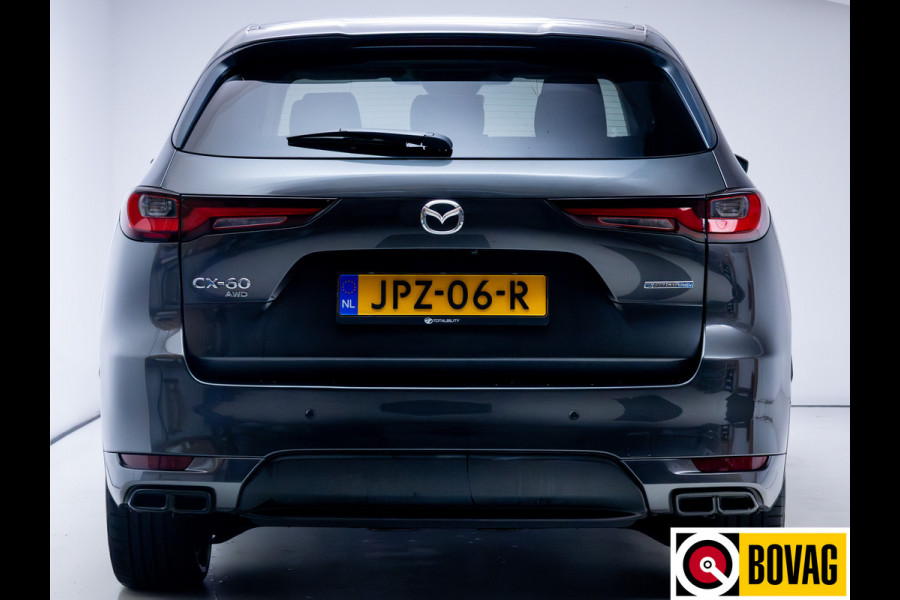 Mazda CX-60 2.5 e-SkyActiv PHEV Homura | Panodak | Leer | Stoel- stuur- & achterbankverw. | Bose audio | 360 Camera, Stoel ventilatie, Adaptieve Cruise, Navigatie, App. connect, Elec. achterklep