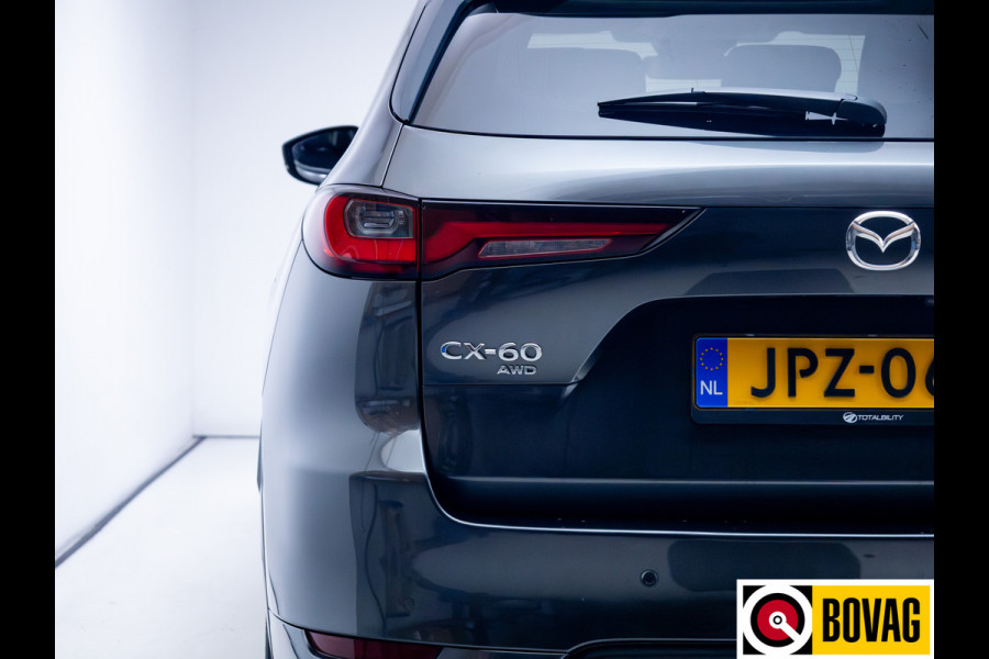 Mazda CX-60 2.5 e-SkyActiv PHEV Homura | Panodak | Leer | Stoel- stuur- & achterbankverw. | Bose audio | 360 Camera, Stoel ventilatie, Adaptieve Cruise, Navigatie, App. connect, Elec. achterklep