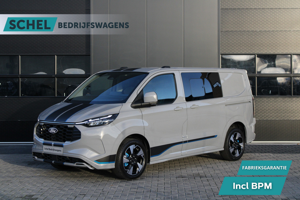 Ford Transit Custom 320 2.5 PHEV L1H1 Sport DC 232pk - 2x Schuif - 360 Camera - ACC - Keyless - Stoel/Stuurverwarming - Blindspot - Incl BPM - Rijkl