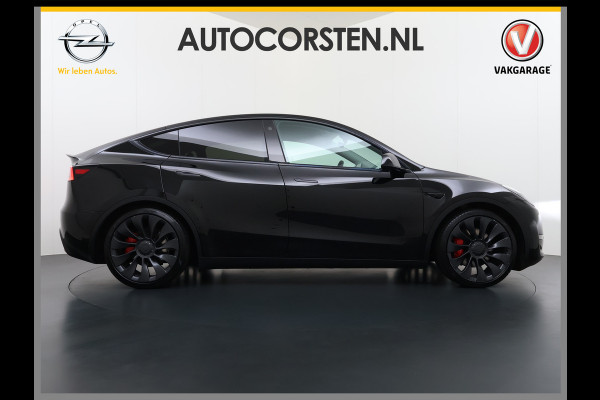 Tesla Model Y Performance 535pk AWD 75kWhWarmtepomp Panoramadak Navi Ecc Leder Lmv 21" SOH 95% Keyless Led Elek.Achterklep Memory Stoel+Stuurverwarming AMD-Ryzen­™-Processor 1e Eigenaar Origineel Nederlandse Auto fabrieksgarantie tot 14-12-2027 Batterij en Motorgarantie tot 14-12-2031/192.000km