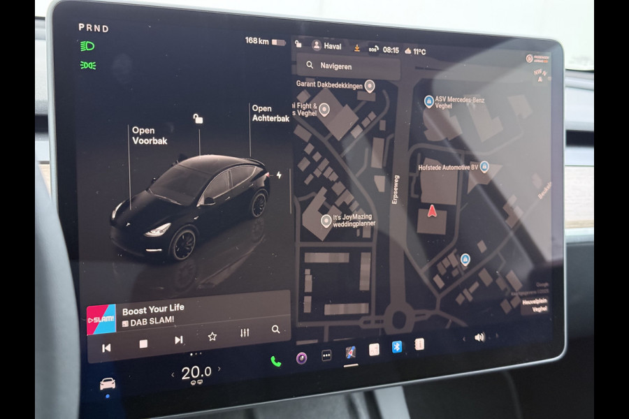 Tesla Model Y Performance 535pk AWD 75kWhWarmtepomp Panoramadak Navi Ecc Leder Lmv 21" SOH 95% Keyless Led Elek.Achterklep Memory Stoel+Stuurverwarming AMD-Ryzen­™-Processor 1e Eigenaar Origineel Nederlandse Auto fabrieksgarantie tot 14-12-2027 Batterij en Motorgarantie tot 14-12-2031/192.000km