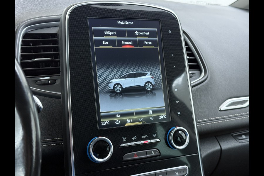 Renault Scénic 1.3TCe 141PK 3D-Navi Camera Lmv 20" Bose®-Sound Trekhaak Ecc Cruise Control Pdc Apple Carplay/Android Keyless Stoelverwarming+Massage Multi-Sense Led Regen-Lichtsensor Parkeer assistent Zeer complete Scenic, vanaf 2020 door ons onderhouden!
