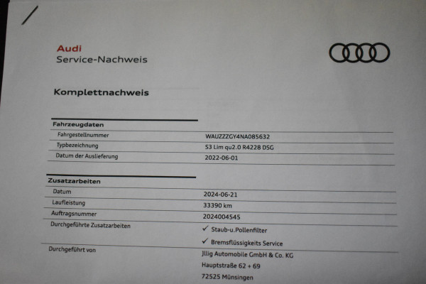 Audi A3 Limousine 2.0 TFSI 310PK S3 QUATTRO HEAD-UP/LEDER/PANORAMADAK