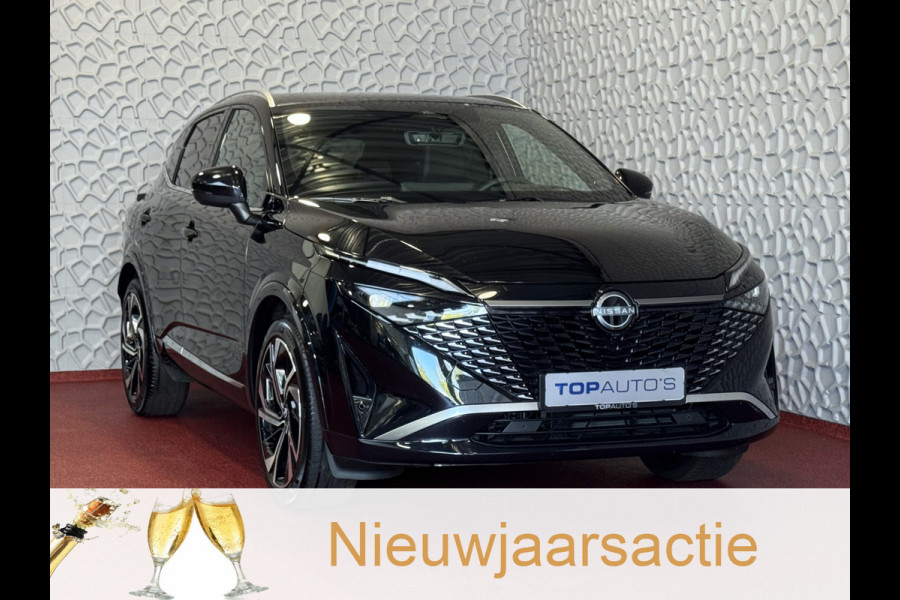 Nissan QASHQAI 1.3 MHEV 160PK 20''LMV LEER PANO MASSAGE TEKNA PLUS BOSE STOEL/STUUR/RUIT VERW MATRIX.LED ELEK.KLEP HEADUP 20''LMV GOOGLE NAVI 03/2025