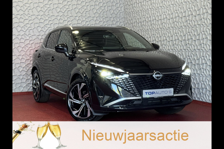 Nissan QASHQAI 1.3 MHEV 160PK TEKNA PLUS BOSE 20''LMV LEER ALCANTARA PANO MASSAGE BOSE STOEL/STUUR/RUIT VERW MATRIX.LED ELEK.KLEP HEADUP 20''LM 03/2025