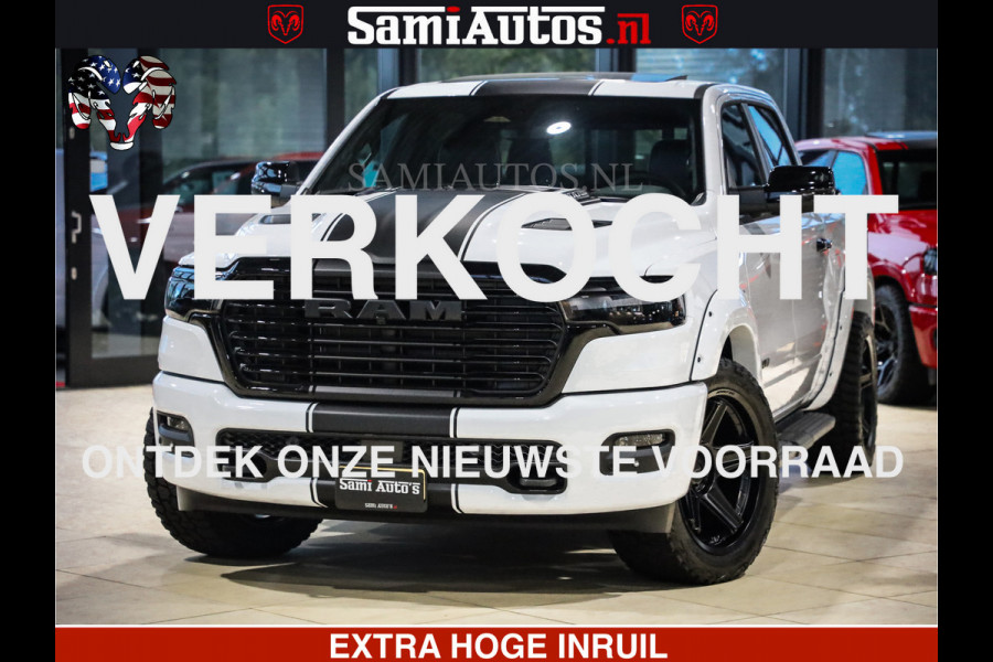 Dodge Ram 1500 GEEN MEERPRIJS | ALL IN | HELLCAT WHEELS | WIDE BODY | Laramie Night | 420Pk 636 Nn | Extra Groot Scherm + Passagiers Scher Comfortabele Dubbele Cabine met Royale 5 Zitplaatsen | Nu Leverbaar uit Voorraad | Voorraad Nr 2223 - 5047