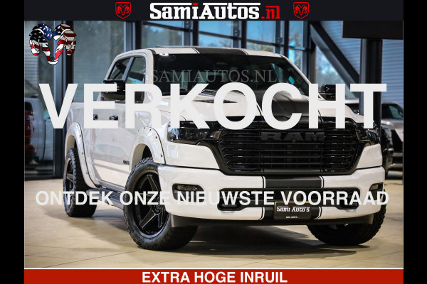 Dodge Ram 1500 GEEN MEERPRIJS | ALL IN | HELLCAT WHEELS | WIDE BODY | Laramie Night | 420Pk 636 Nn | Extra Groot Scherm + Passagiers Scher Comfortabele Dubbele Cabine met Royale 5 Zitplaatsen | Nu Leverbaar uit Voorraad | Voorraad Nr 2223 - 5047