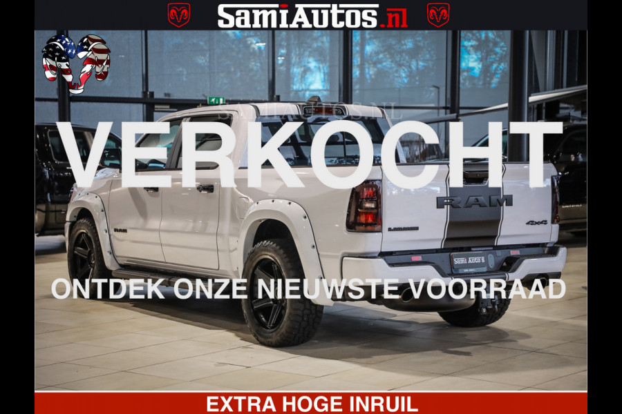 Dodge Ram 1500 GEEN MEERPRIJS | ALL IN | HELLCAT WHEELS | WIDE BODY | Laramie Night | 420Pk 636 Nn | Extra Groot Scherm + Passagiers Scher Comfortabele Dubbele Cabine met Royale 5 Zitplaatsen | Nu Leverbaar uit Voorraad | Voorraad Nr 2223 - 5047