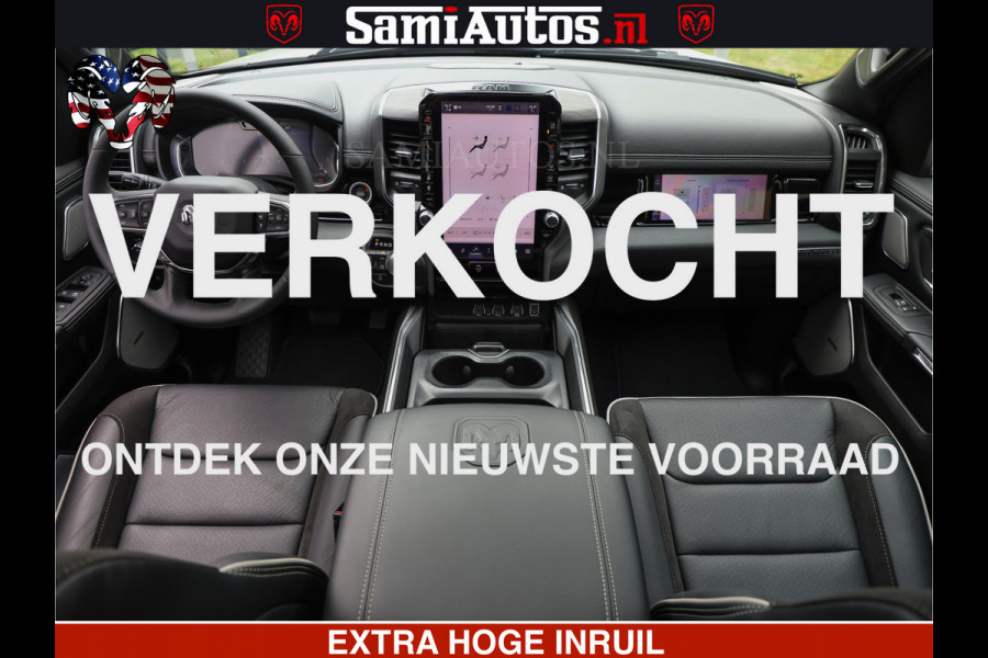 Dodge Ram 1500 GEEN MEERPRIJS | ALL IN | HELLCAT WHEELS | WIDE BODY | Laramie Night | 420Pk 636 Nn | Extra Groot Scherm + Passagiers Scher Comfortabele Dubbele Cabine met Royale 5 Zitplaatsen | Nu Leverbaar uit Voorraad | Voorraad Nr 2223 - 5047