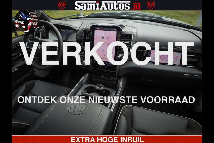 Dodge Ram 1500 GEEN MEERPRIJS | ALL IN | HELLCAT WHEELS | WIDE BODY | Laramie Night | 420Pk 636 Nn | Extra Groot Scherm + Passagiers Scher Comfortabele Dubbele Cabine met Royale 5 Zitplaatsen | Nu Leverbaar uit Voorraad | Voorraad Nr 2223 - 5047