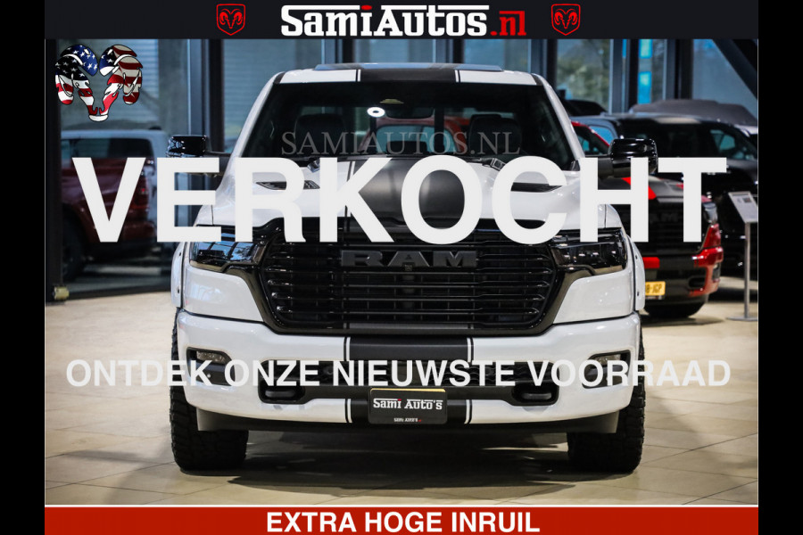 Dodge Ram 1500 GEEN MEERPRIJS | ALL IN | HELLCAT WHEELS | WIDE BODY | Laramie Night | 420Pk 636 Nn | Extra Groot Scherm + Passagiers Scher Comfortabele Dubbele Cabine met Royale 5 Zitplaatsen | Nu Leverbaar uit Voorraad | Voorraad Nr 2223 - 5047