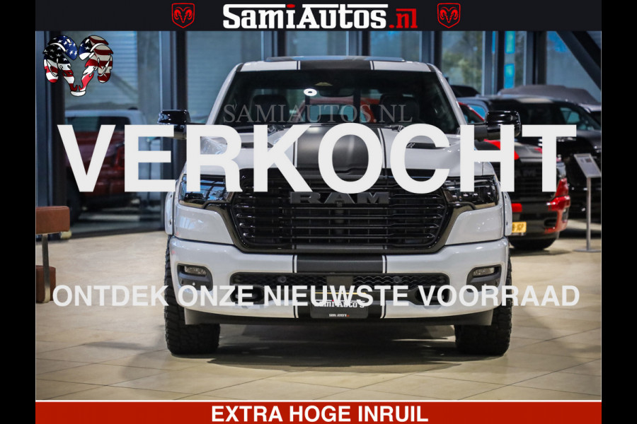 Dodge Ram 1500 GEEN MEERPRIJS | ALL IN | HELLCAT WHEELS | WIDE BODY | Laramie Night | 420Pk 636 Nn | Extra Groot Scherm + Passagiers Scher Comfortabele Dubbele Cabine met Royale 5 Zitplaatsen | Nu Leverbaar uit Voorraad | Voorraad Nr 2223 - 5047
