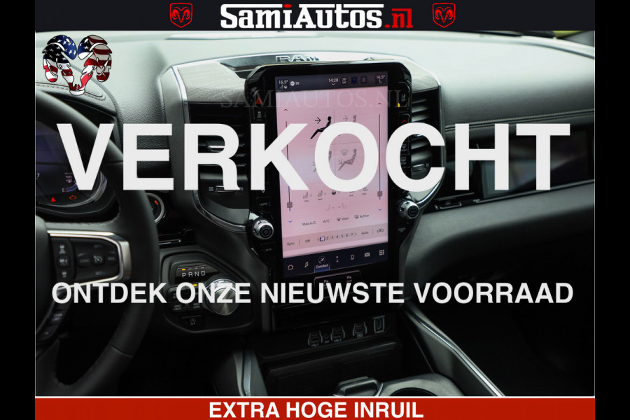 Dodge Ram 1500 GEEN MEERPRIJS | ALL IN | HELLCAT WHEELS | WIDE BODY | Laramie Night | 420Pk 636 Nn | Extra Groot Scherm + Passagiers Scher Comfortabele Dubbele Cabine met Royale 5 Zitplaatsen | Nu Leverbaar uit Voorraad | Voorraad Nr 2223 - 5047