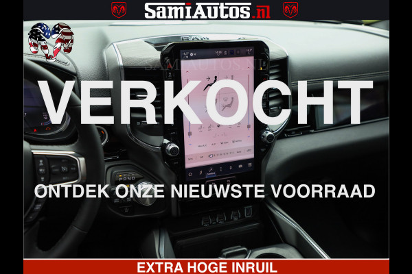 Dodge Ram 1500 GEEN MEERPRIJS | ALL IN | HELLCAT WHEELS | WIDE BODY | Laramie Night | 420Pk 636 Nn | Extra Groot Scherm + Passagiers Scher Comfortabele Dubbele Cabine met Royale 5 Zitplaatsen | Nu Leverbaar uit Voorraad | Voorraad Nr 2223 - 5047