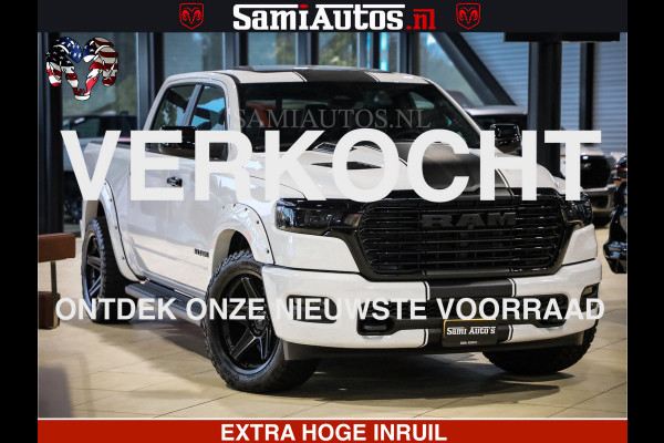 Dodge Ram 1500 GEEN MEERPRIJS | ALL IN | HELLCAT WHEELS | WIDE BODY | Laramie Night | 420Pk 636 Nn | Extra Groot Scherm + Passagiers Scher Comfortabele Dubbele Cabine met Royale 5 Zitplaatsen | Nu Leverbaar uit Voorraad | Voorraad Nr 2223 - 5047