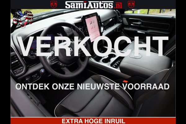 Dodge Ram 1500 GEEN MEERPRIJS | ALL IN | HELLCAT WHEELS | WIDE BODY | Laramie Night | 420Pk 636 Nn | Extra Groot Scherm + Passagiers Scher Comfortabele Dubbele Cabine met Royale 5 Zitplaatsen | Nu Leverbaar uit Voorraad | Voorraad Nr 2223 - 5047