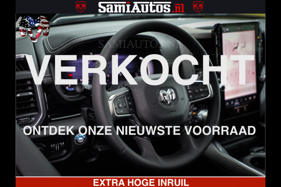 Dodge Ram 1500 GEEN MEERPRIJS | ALL IN | HELLCAT WHEELS | WIDE BODY | Laramie Night | 420Pk 636 Nn | Extra Groot Scherm + Passagiers Scher Comfortabele Dubbele Cabine met Royale 5 Zitplaatsen | Nu Leverbaar uit Voorraad | Voorraad Nr 2223 - 5047