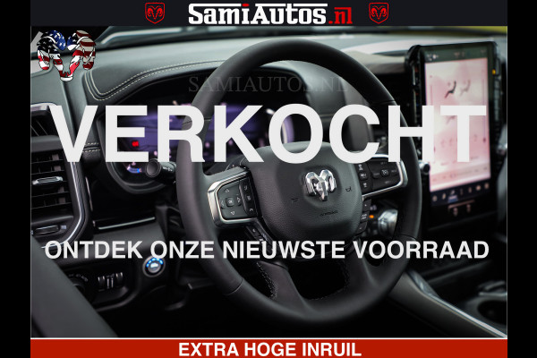 Dodge Ram 1500 GEEN MEERPRIJS | ALL IN | HELLCAT WHEELS | WIDE BODY | Laramie Night | 420Pk 636 Nn | Extra Groot Scherm + Passagiers Scher Comfortabele Dubbele Cabine met Royale 5 Zitplaatsen | Nu Leverbaar uit Voorraad | Voorraad Nr 2223 - 5047