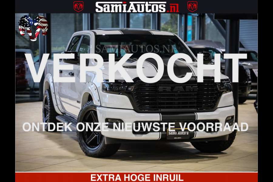 Dodge Ram 1500 GEEN MEERPRIJS | ALL IN | HELLCAT WHEELS | WIDE BODY | Laramie Night | 420Pk 636 Nn | Extra Groot Scherm + Passagiers Scher Comfortabele Dubbele Cabine met Royale 5 Zitplaatsen | Nu Leverbaar uit Voorraad | Voorraad Nr 2223 - 5047
