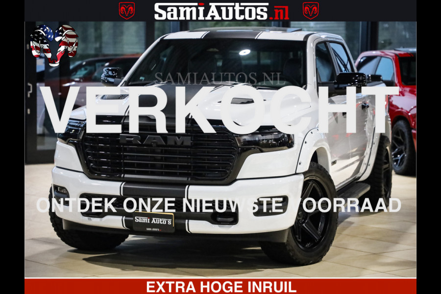 Dodge Ram 1500 GEEN MEERPRIJS | ALL IN | HELLCAT WHEELS | WIDE BODY | Laramie Night | 420Pk 636 Nn | Extra Groot Scherm + Passagiers Scher Comfortabele Dubbele Cabine met Royale 5 Zitplaatsen | Nu Leverbaar uit Voorraad | Voorraad Nr 2223 - 5047