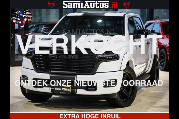 Dodge Ram 1500 GEEN MEERPRIJS | ALL IN | HELLCAT WHEELS | WIDE BODY | Laramie Night | 420Pk 636 Nn | Extra Groot Scherm + Passagiers Scher Comfortabele Dubbele Cabine met Royale 5 Zitplaatsen | Nu Leverbaar uit Voorraad | Voorraad Nr 2223 - 5047