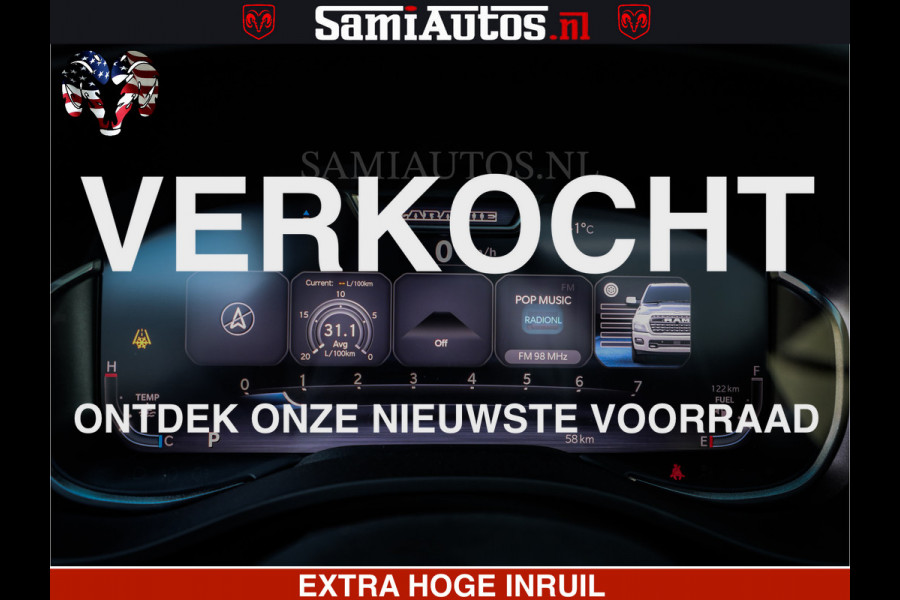 Dodge Ram 1500 GEEN MEERPRIJS | ALL IN | HELLCAT WHEELS | WIDE BODY | Laramie Night | 420Pk 636 Nn | Extra Groot Scherm + Passagiers Scher Comfortabele Dubbele Cabine met Royale 5 Zitplaatsen | Nu Leverbaar uit Voorraad | Voorraad Nr 2223 - 5047