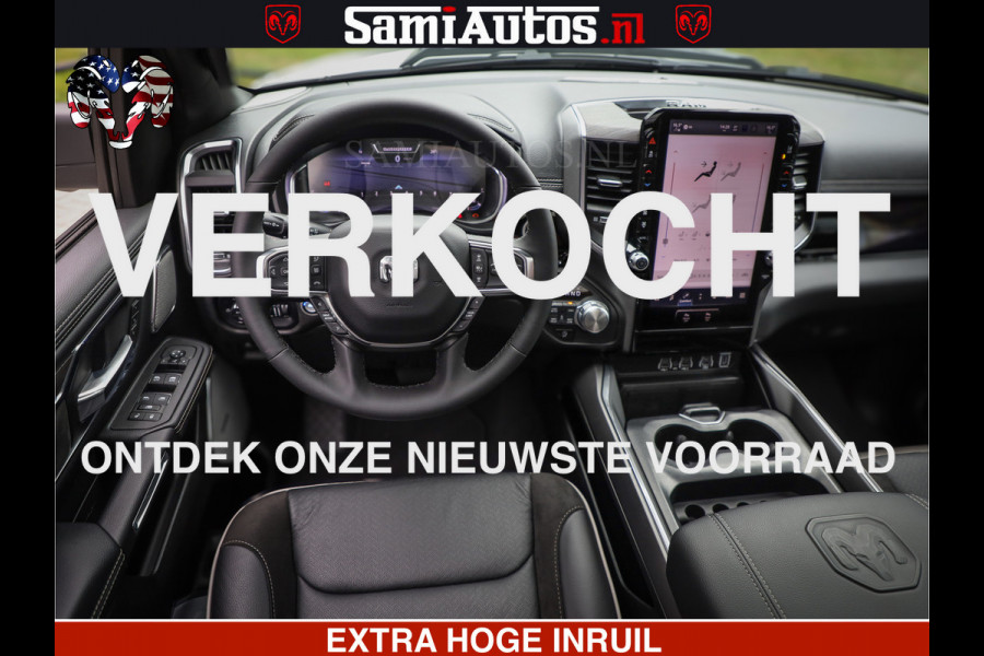 Dodge Ram 1500 GEEN MEERPRIJS | ALL IN | HELLCAT WHEELS | WIDE BODY | Laramie Night | 420Pk 636 Nn | Extra Groot Scherm + Passagiers Scher Comfortabele Dubbele Cabine met Royale 5 Zitplaatsen | Nu Leverbaar uit Voorraad | Voorraad Nr 2223 - 5047