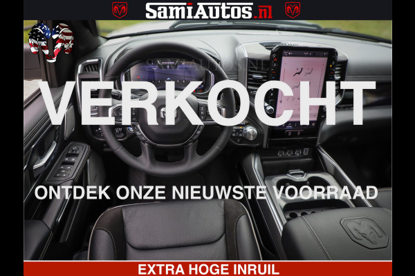 Dodge Ram 1500 GEEN MEERPRIJS | ALL IN | HELLCAT WHEELS | WIDE BODY | Laramie Night | 420Pk 636 Nn | Extra Groot Scherm + Passagiers Scher Comfortabele Dubbele Cabine met Royale 5 Zitplaatsen | Nu Leverbaar uit Voorraad | Voorraad Nr 2223 - 5047