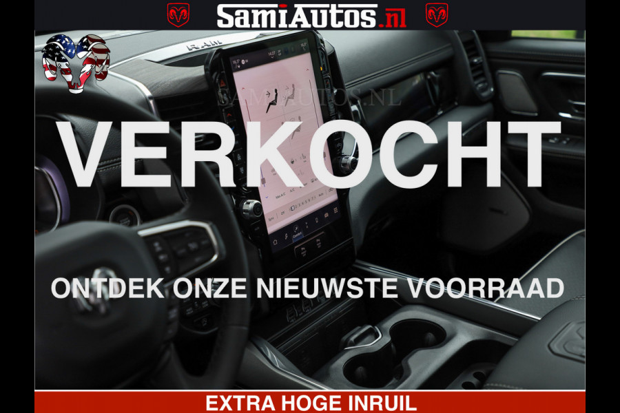 Dodge Ram 1500 GEEN MEERPRIJS | ALL IN | HELLCAT WHEELS | WIDE BODY | Laramie Night | 420Pk 636 Nn | Extra Groot Scherm + Passagiers Scher Comfortabele Dubbele Cabine met Royale 5 Zitplaatsen | Nu Leverbaar uit Voorraad | Voorraad Nr 2223 - 5047