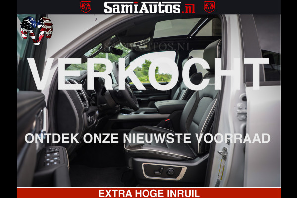 Dodge Ram 1500 GEEN MEERPRIJS | ALL IN | HELLCAT WHEELS | WIDE BODY | Laramie Night | 420Pk 636 Nn | Extra Groot Scherm + Passagiers Scher Comfortabele Dubbele Cabine met Royale 5 Zitplaatsen | Nu Leverbaar uit Voorraad | Voorraad Nr 2223 - 5047