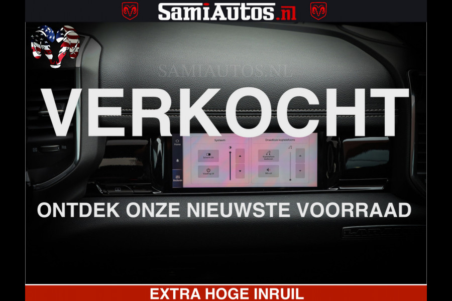 Dodge Ram 1500 GEEN MEERPRIJS | ALL IN | HELLCAT WHEELS | WIDE BODY | Laramie Night | 420Pk 636 Nn | Extra Groot Scherm + Passagiers Scher Comfortabele Dubbele Cabine met Royale 5 Zitplaatsen | Nu Leverbaar uit Voorraad | Voorraad Nr 2223 - 5047