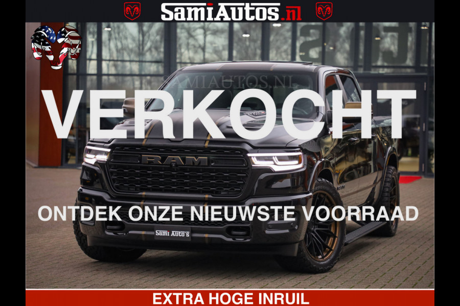 Dodge Ram 1500 Limited Night H.O 540HP 706Nm | Massage + Full Option | De Meest Luxe en Volle Pick-Up in zijn Klasse | Comfortabele Dubbele Cabine met Royale 5 Zitplaatsen | BPM vrij | Nu Leverbaar uit Voorraad | Voorraad Nr 2323 - 5168
