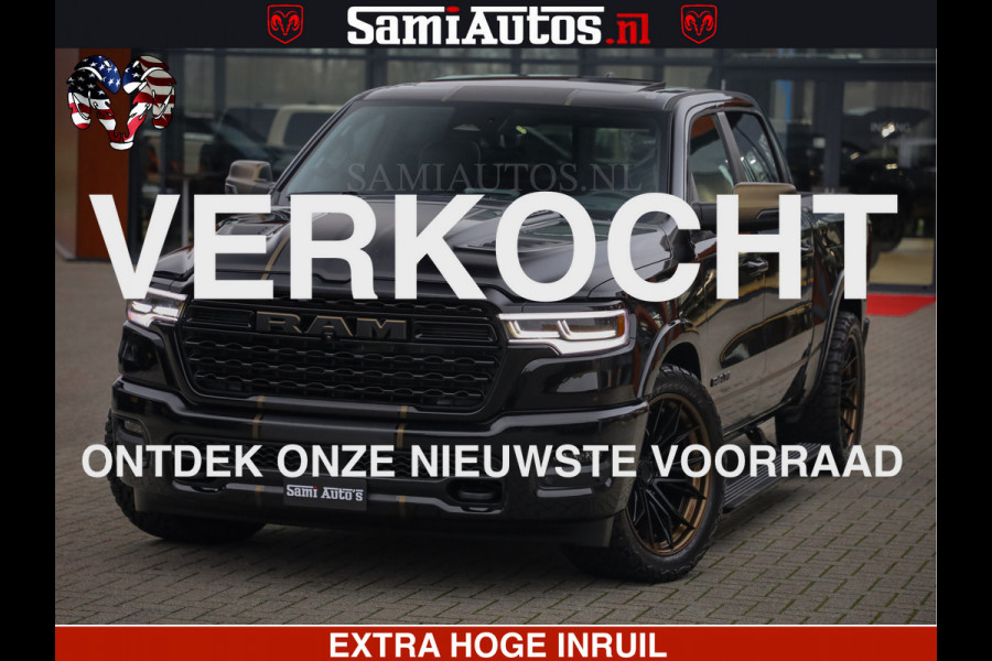 Dodge Ram 1500 Limited Night H.O 540HP 706Nm | Massage + Full Option | De Meest Luxe en Volle Pick-Up in zijn Klasse | Comfortabele Dubbele Cabine met Royale 5 Zitplaatsen | BPM vrij | Nu Leverbaar uit Voorraad | Voorraad Nr 2323 - 5168