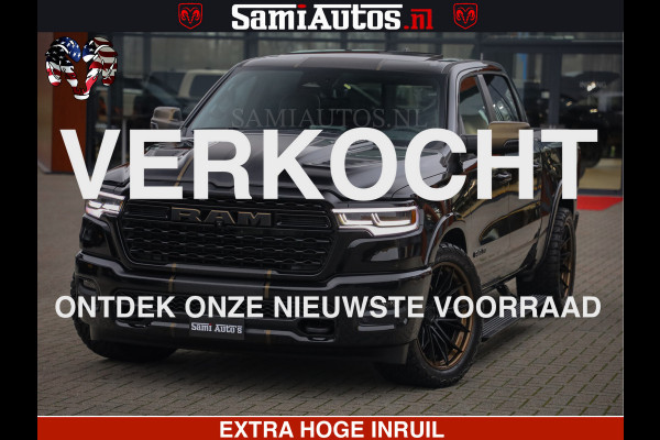 Dodge Ram 1500 Limited Night H.O 540HP 706Nm | Massage + Full Option | De Meest Luxe en Volle Pick-Up in zijn Klasse | Comfortabele Dubbele Cabine met Royale 5 Zitplaatsen | BPM vrij | Nu Leverbaar uit Voorraad | Voorraad Nr 2323 - 5168