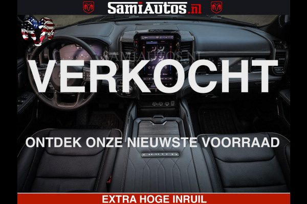 Dodge Ram 1500 Limited Night H.O 540HP 706Nm | Massage + Full Option | De Meest Luxe en Volle Pick-Up in zijn Klasse | Comfortabele Dubbele Cabine met Royale 5 Zitplaatsen | BPM vrij | Nu Leverbaar uit Voorraad | Voorraad Nr 2323 - 5168