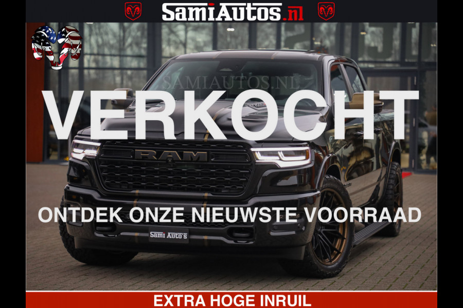 Dodge Ram 1500 Limited Night H.O 540HP 706Nm | Massage + Full Option | De Meest Luxe en Volle Pick-Up in zijn Klasse | Comfortabele Dubbele Cabine met Royale 5 Zitplaatsen | BPM vrij | Nu Leverbaar uit Voorraad | Voorraad Nr 2323 - 5168