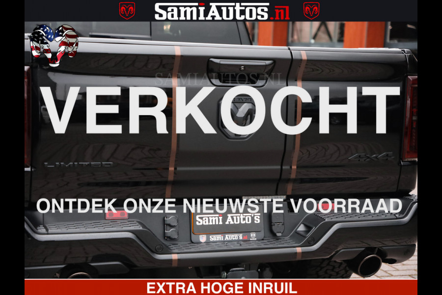 Dodge Ram 1500 Limited Night H.O 540HP 706Nm | Massage + Full Option | De Meest Luxe en Volle Pick-Up in zijn Klasse | Comfortabele Dubbele Cabine met Royale 5 Zitplaatsen | BPM vrij | Nu Leverbaar uit Voorraad | Voorraad Nr 2323 - 5168