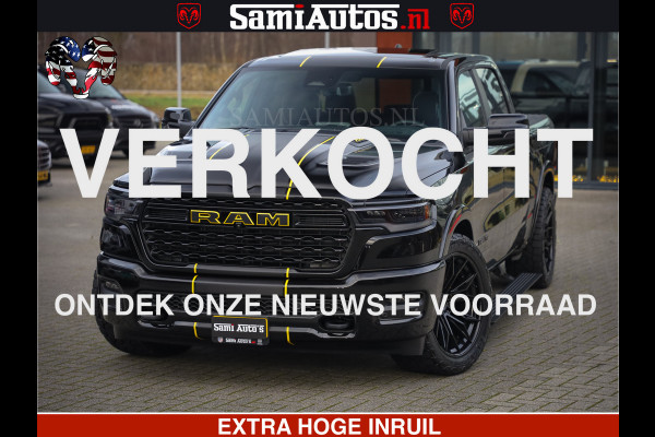 Dodge Ram 1500 Limited Night H.O 540HP 706Nm | Massage + Full Option | De Meest Luxe en Volle Pick-Up in zijn Klasse | Comfortabele Dubbele Cabine met Royale 5 Zitplaatsen | BPM vrij | Nu Leverbaar uit Voorraad | Voorraad Nr 2329 - 5135