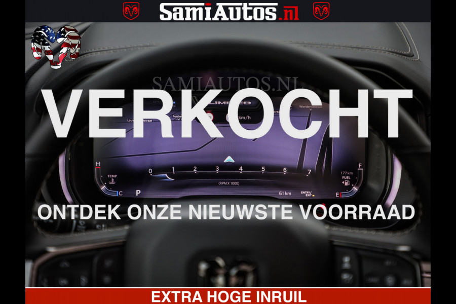 Dodge Ram 1500 Limited Night H.O 540HP 706Nm | Massage + Full Option | De Meest Luxe en Volle Pick-Up in zijn Klasse | Comfortabele Dubbele Cabine met Royale 5 Zitplaatsen | BPM vrij | Nu Leverbaar uit Voorraad | Voorraad Nr 2329 - 5135