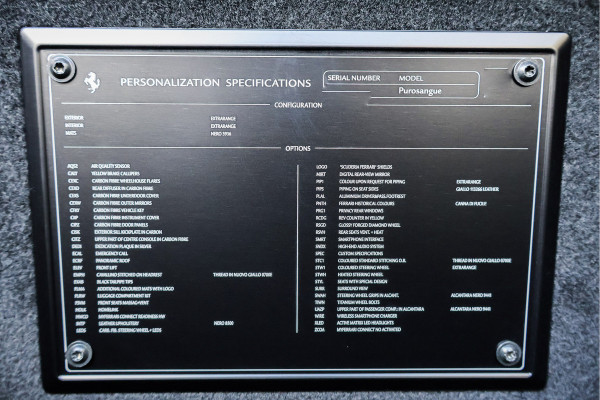 Ferrari Purosangue 6.5 V12 | NEW | INCL. VAT/BPM | NO REGISTRATION | 135K OPTIONS | CARBON WHEELHOUSE, R+F DIFFUSERS, UNDERDOOR, MIRRORS, DOORPANEL MASSAGE REAR SEATS | FULL LEATHER PACK | DIGITAL REAR VIEW CAMERA | PRIVACY GLASS | REAR SEATS COOLED/HEATED | BURMESTER HIGH END AUDIO | ACTIVE MATRIX LED HEADLIGHTS | VAT REF. |